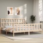 Estructura de cama con cabecero madera maciza 200x200 cm de vidaXL, Camas y somieres - Ref: Foro24-3192511, Precio: 145,62 €,...