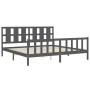Estructura de cama con cabecero madera maciza gris 200x200 cm de vidaXL, Camas y somieres - Ref: Foro24-3192253, Precio: 179,...