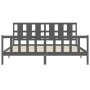 Estructura de cama con cabecero madera maciza gris 200x200 cm de vidaXL, Camas y somieres - Ref: Foro24-3192253, Precio: 179,...