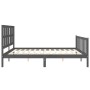 Estructura de cama con cabecero madera maciza gris 200x200 cm de vidaXL, Camas y somieres - Ref: Foro24-3192253, Precio: 179,...