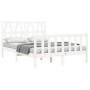 Estructura de cama con cabecero madera maciza blanco 120x200 cm de vidaXL, Camas y somieres - Ref: Foro24-3192487, Precio: 14...
