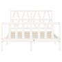 Estructura de cama con cabecero madera maciza blanco 120x200 cm de vidaXL, Camas y somieres - Ref: Foro24-3192487, Precio: 14...