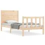 Estructura de cama con cabecero madera maciza de vidaXL, Camas y somieres - Ref: Foro24-3192716, Precio: 101,29 €, Descuento: %