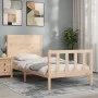 Estructura de cama con cabecero madera maciza de vidaXL, Camas y somieres - Ref: Foro24-3192716, Precio: 101,29 €, Descuento: %