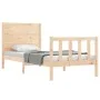 Estructura de cama con cabecero madera maciza de vidaXL, Camas y somieres - Ref: Foro24-3192716, Precio: 101,29 €, Descuento: %