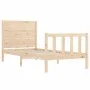Estructura de cama con cabecero madera maciza de vidaXL, Camas y somieres - Ref: Foro24-3192716, Precio: 101,29 €, Descuento: %