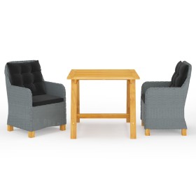 Juego de comedor para jardín 3 piezas gris claro en Conjuntos de jardín | Comprar online en Foru.es