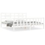 Estructura cama de matrimonio con cabecero madera maciza blanco de vidaXL, Camas y somieres - Ref: Foro24-3192572, Precio: 16...