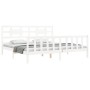 Estructura cama de matrimonio con cabecero madera maciza blanco de vidaXL, Camas y somieres - Ref: Foro24-3192572, Precio: 16...