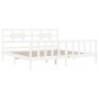 Estructura cama de matrimonio con cabecero madera maciza blanco de vidaXL, Camas y somieres - Ref: Foro24-3192572, Precio: 16...