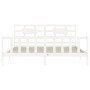 Estructura cama de matrimonio con cabecero madera maciza blanco de vidaXL, Camas y somieres - Ref: Foro24-3192572, Precio: 16...