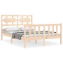 Estructura de cama con cabecero madera maciza 120x200 cm de vidaXL, Camas y somieres - Ref: Foro24-3192551, Precio: 122,32 €,...