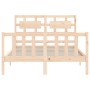 Estructura de cama con cabecero madera maciza 120x200 cm de vidaXL, Camas y somieres - Ref: Foro24-3192551, Precio: 122,32 €,...