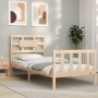 Estructura de cama con cabecero madera maciza 90x200 cm de vidaXL, Camas y somieres - Ref: Foro24-3192541, Precio: 90,48 €, D...