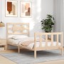 Estructura de cama con cabecero madera maciza 90x200 cm de vidaXL, Camas y somieres - Ref: Foro24-3192541, Precio: 90,48 €, D...