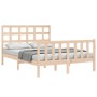 Estructura de cama con cabecero madera maciza 140x190 cm de vidaXL, Camas y somieres - Ref: Foro24-3192081, Precio: 127,13 €,...