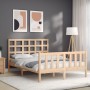 Estructura de cama con cabecero madera maciza 140x190 cm de vidaXL, Camas y somieres - Ref: Foro24-3192081, Precio: 127,13 €,...