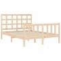 Estructura de cama con cabecero madera maciza 140x190 cm de vidaXL, Camas y somieres - Ref: Foro24-3192081, Precio: 127,13 €,...