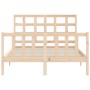Estructura de cama con cabecero madera maciza 140x190 cm de vidaXL, Camas y somieres - Ref: Foro24-3192081, Precio: 127,13 €,...