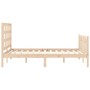 Estructura de cama con cabecero madera maciza 140x190 cm de vidaXL, Camas y somieres - Ref: Foro24-3192081, Precio: 127,13 €,...