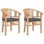 Silla 2 pcs Marrón 63 x 58 x 89 cm Madera de teca maciza en Sillas de jardín | Comprar online en Foru.es