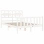 Estructura de cama con cabecero madera maciza blanco 120x200 cm de vidaXL, Camas y somieres - Ref: Foro24-3192552, Precio: 13...