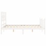 Estructura de cama con cabecero madera maciza blanco 120x200 cm de vidaXL, Camas y somieres - Ref: Foro24-3192552, Precio: 13...