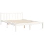 Estructura de cama con cabecero madera maciza blanco 120x200 cm de vidaXL, Camas y somieres - Ref: Foro24-3192552, Precio: 13...