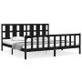 Estructura de cama con cabecero madera maciza negro 200x200 cm de vidaXL, Camas y somieres - Ref: Foro24-3192255, Precio: 215...