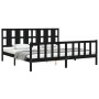 Estructura de cama con cabecero madera maciza negro 200x200 cm de vidaXL, Camas y somieres - Ref: Foro24-3192255, Precio: 215...