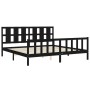 Estructura de cama con cabecero madera maciza negro 200x200 cm de vidaXL, Camas y somieres - Ref: Foro24-3192255, Precio: 215...