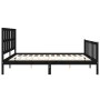 Estructura de cama con cabecero madera maciza negro 200x200 cm de vidaXL, Camas y somieres - Ref: Foro24-3192255, Precio: 215...