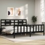 Estructura de cama con cabecero madera maciza negro 200x200 cm de vidaXL, Camas y somieres - Ref: Foro24-3192580, Precio: 210...