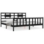 Estructura de cama con cabecero madera maciza negro 200x200 cm de vidaXL, Camas y somieres - Ref: Foro24-3192580, Precio: 210...