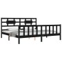 Estructura de cama con cabecero madera maciza negro 200x200 cm de vidaXL, Camas y somieres - Ref: Foro24-3192580, Precio: 210...