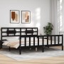 Estructura de cama con cabecero madera maciza negro 200x200 cm de vidaXL, Camas y somieres - Ref: Foro24-3192580, Precio: 210...