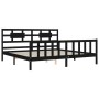Estructura de cama con cabecero madera maciza negro 200x200 cm de vidaXL, Camas y somieres - Ref: Foro24-3192580, Precio: 210...