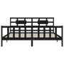 Estructura de cama con cabecero madera maciza negro 200x200 cm de vidaXL, Camas y somieres - Ref: Foro24-3192580, Precio: 210...