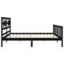 Estructura de cama con cabecero madera maciza negro 200x200 cm de vidaXL, Camas y somieres - Ref: Foro24-3192580, Precio: 210...