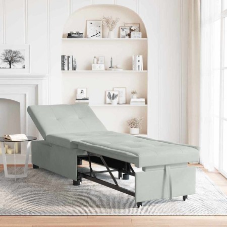 Sofá cama Gris Claro 194 x 67 x 82 cm Terciopelo en Sofás | Comprar online en Foru.es