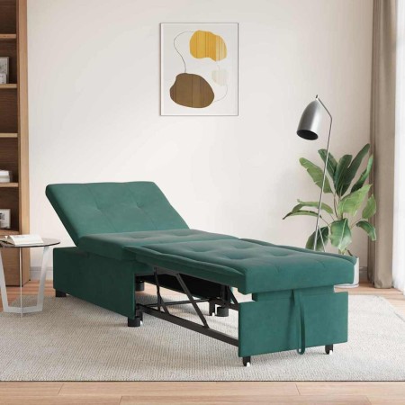 Sofá cama Verde oscuro 194 x 67 x 82 cm Terciopelo en Sofás | Comprar online en Foru.es