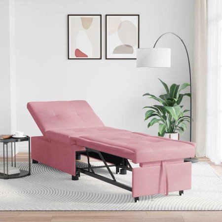 Sofá cama Rosa 194 x 67 x 82 cm Terciopelo en Sofás | Comprar online en Foru.es