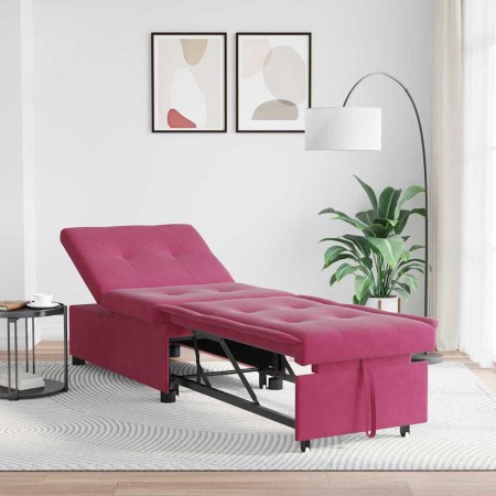 Sofá cama Rojo vino 194 x 67 x 82 cm Terciopelo en Sofás | Comprar online en Foru.es