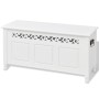 Banco de almacenamiento estilo barroco MDF blanco de vidaXL, Bancos para recibidores y almacenamiento - Ref: Foro24-242646, P...