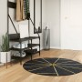 Alfombra lavable antideslizante negro y dorado Ø 120 cm en Alfombras | Comprar online en Foru.es