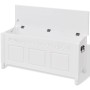 Banco de almacenamiento estilo barroco MDF blanco de vidaXL, Bancos para recibidores y almacenamiento - Ref: Foro24-242646, P...