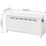 Banco de almacenamiento estilo barroco MDF blanco de vidaXL, Bancos para recibidores y almacenamiento - Ref: Foro24-242646, P...