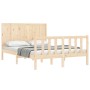 Estructura de cama con cabecero madera maciza 120x200 cm de vidaXL, Camas y somieres - Ref: Foro24-3192616, Precio: 125,89 €,...