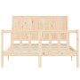 Estructura de cama con cabecero madera maciza 120x200 cm de vidaXL, Camas y somieres - Ref: Foro24-3192616, Precio: 125,89 €,...