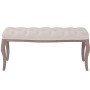 Banco de madera maciza y lino blanco crema 110x38x48 cm de vidaXL, Bancos para recibidores y almacenamiento - Ref: Foro24-245...